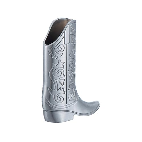 Metallic Cowboy Boot Feuerzeug Cover Case Western Design für Mini BIC J5 5 Farben (Silber) von YTMY