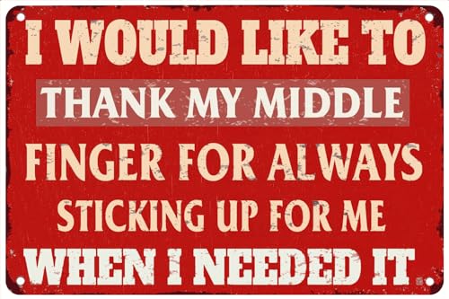 Lustige Garagenschilder für Männer I Would Like To Thank My Middle Finger Vintage Metallschilder für Männerhöhle Zimmer Garage Dekor Lustige Garagenschilder für Männer I Would Like To Thank My Middle Finger Vintage Metallschilder für Männerhöhle Zimmer Garage Dekor von YTOMEAT