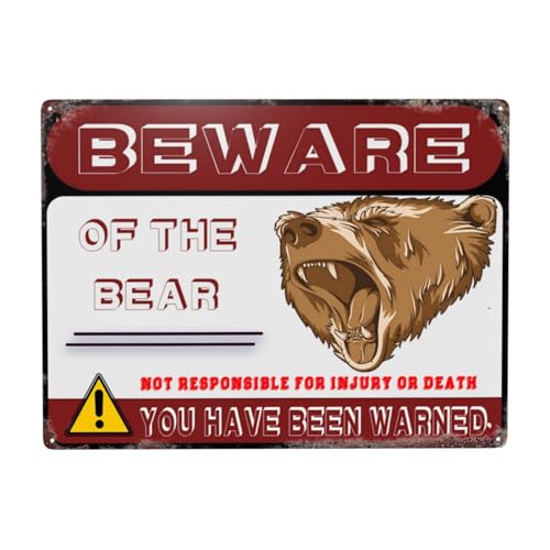 Metallschild mit Aufschrift "Beware Of Bison", 43,8 x 30,5 cm Metallschild mit Aufschrift "Beware Of Bison", 43,8 x 30,5 cm von YTOMEAT