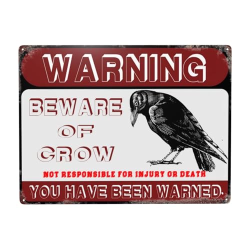 Metallschild mit Aufschrift "Beware Of Crow", 43,8 x 30,5 cm Metallschild mit Aufschrift "Beware Of Crow", 43,8 x 30,5 cm von YTOMEAT