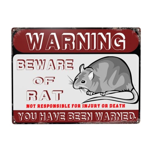 Metallschild mit Aufschrift "Beware Of Rat", 40,6 x 30,5 cm von YTOMEAT