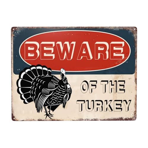 Metallschild mit Aufschrift "Beware Of Turkey", 43,8 x 30,5 cm von YTOMEAT