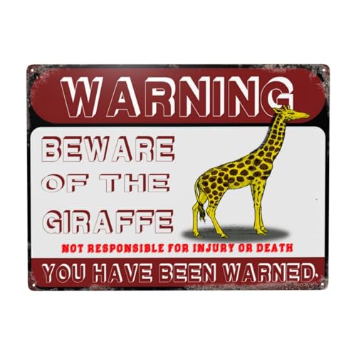 Metallschild mit Aufschrift "Beware The Giraffe", 43,8 x 30,5 cm Metallschild mit Aufschrift "Beware The Giraffe", 43,8 x 30,5 cm von YTOMEAT