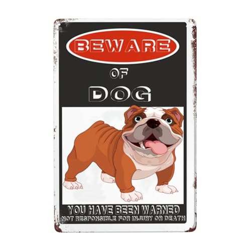 Warnschild mit Aufschrift "Beware Of Dog", 30,5 x 20,3 cm, rostfrei, vorgebohrte Löcher für einfache Montage im Freien, für Zauntüren oder Tore Warnschild mit Aufschrift "Beware Of Dog", 30,5 x 20,3 cm, rostfrei, vorgebohrte Löcher für einfache Montage im Freien, für Zauntüren oder Tore von YTOMEAT