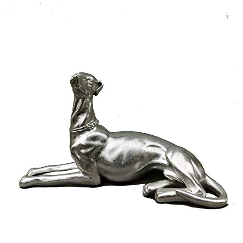 YTOOZ Hund-Statue-Skulptur, Windhund-künstliches Tier-Modell-Überzug-Silber-Haustier-Dekorations-Sammlung-Skulptur-Geschenk von YTOOZ