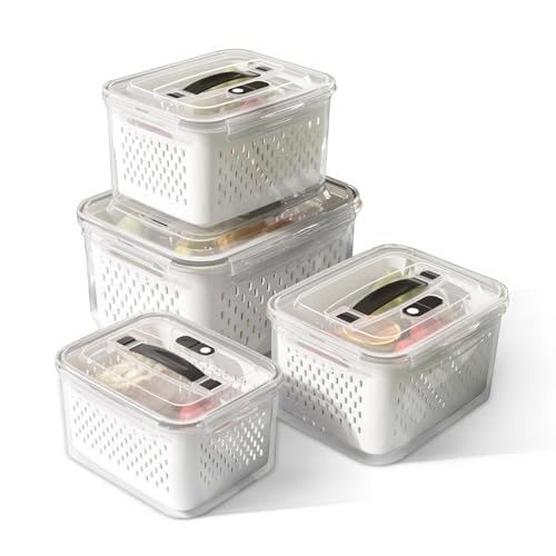 YTOPRO 15200ml Kühlschrank Organizer Aufbewahrungsbox mit Deckel luftdicht und Abtropfkorb vorratsdosen für Küche box luftdicht frischhaltedosen groß Lebensmittelqualität stapelbar YTOPRO 15200ml Kühlschrank Organizer Aufbewahrungsbox mit Deckel luftdicht und Abtropfkorb vorratsdosen für Küche box luftdicht frischhaltedosen groß Lebensmittelqualität stapelbar von YTOPRO