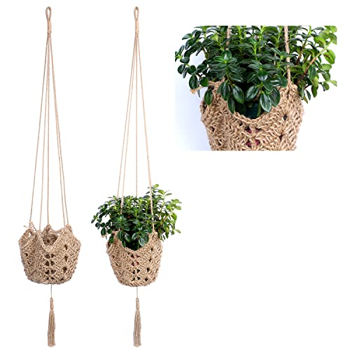 YTOPRO 2er Set makramee Blumenampel Naturmaterial Hanfseil Hängeampel Blumenampel innen Pflanzen Halter Aufhänger für Innen Außen Decken Balkone Boho deko hängeampel, Beige YTOPRO 2er Set makramee Blumenampel Naturmaterial Hanfseil Hängeampel Blumenampel innen Pflanzen Halter Aufhänger für Innen Außen Decken Balkone Boho deko hängeampel, Beige von YTOPRO