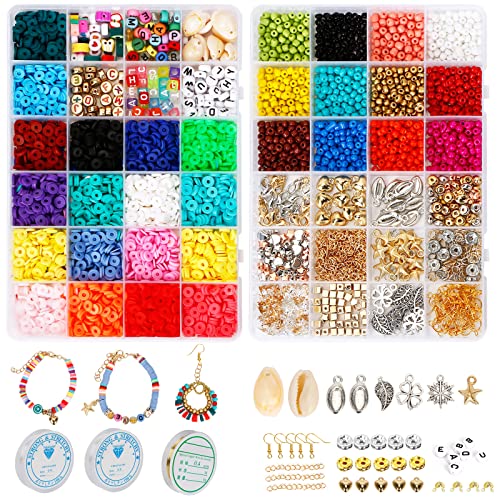 YTOPRO 48 Gitter Perlen Set 3000 Stück Perlen 21 Farben Perlen Zum Auffädeln Perlen Set für Armbänder mit 150 Buchstabenperlen Liebe Seestern Muschelschale Perlen für Schmuck Selber Machen Set YTOPRO 48 Gitter Perlen Set 3000 Stück Perlen 21 Farben Perlen Zum Auffädeln Perlen Set für Armbänder mit 150 Buchstabenperlen Liebe Seestern Muschelschale Perlen für Schmuck Selber Machen Set von YTOPRO