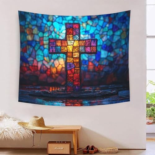 YTPONBCSTUG 3D Druck Kreuz Wandteppiche Poster Ornament Wandbehang Wandteppich Wanddeko Wandbehang Für Wohnzimmer Schlafzimmer Wohnheim Dekor Tapisserie 100cmx150cm von YTPONBCSTUG
