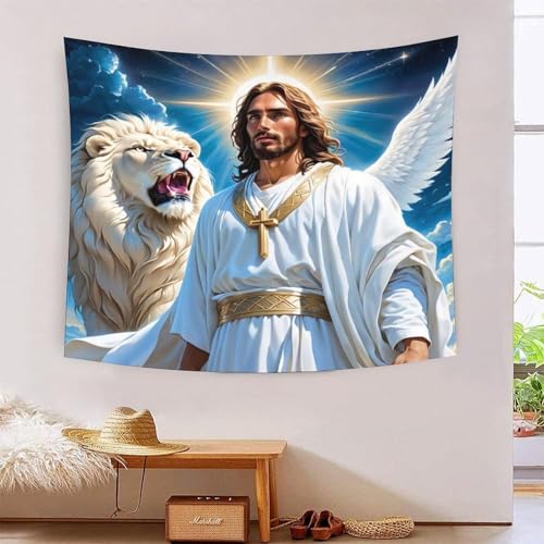 YTPONBCSTUG Gott Jesus Wand Teppich Tapestry Cartoon bunt Wandbehang Für Wohnheim Wohnzimmer Wanddeko Dekoration 150cmx200cm von YTPONBCSTUG