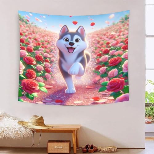 YTPONBCSTUG Hund Wand Teppich Tapestry cartoon Tier Wandbehang Für Wohnheim Wohnzimmer Wanddeko DekoRatteion 150cmx200cm von YTPONBCSTUG