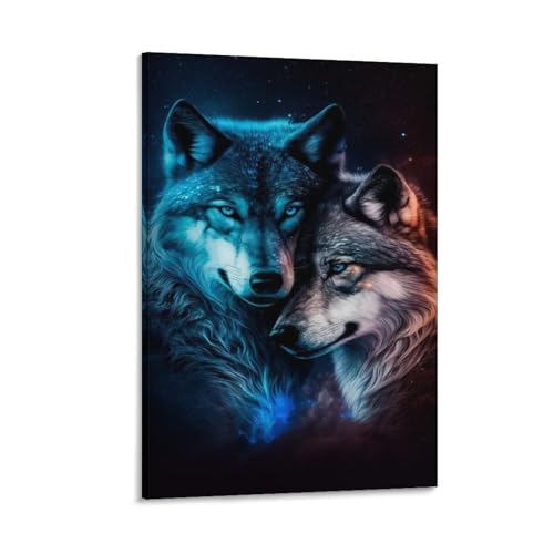 YTPONBCSTUG Tier Poster,Wolf Bilder, Stilvolle Wandbilder,Tierwelt Leinwandbild,Wohnzimmer Schlafzimmer Deko 16x24inch(40x60cm) von YTPONBCSTUG