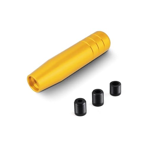 YTREAMC 13CM Aluminium Schaltknauf Auto Universal Schaltgetriebe Schaltknauf Mit 3 Adaptern(Yellow) von YTREAMC