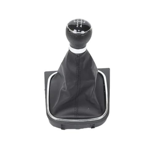YTREAMC 5/6 Gang Schaltknauf Hebel Boot Gamasche Schwarz Leder Set Für Golf 5/6 MK6 Für Jetta 2005 2006 2007-2014(5 Speed) von YTREAMC