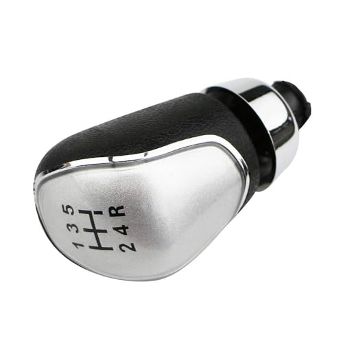 YTREAMC 5/6 Gang Schaltknauf Kopf Hebel Stick Zubehör Für Fiesta MK7 08-15 Für Focus MK2 FL 08-11 Für C-max 07-10(Silver,5 Speed) von YTREAMC