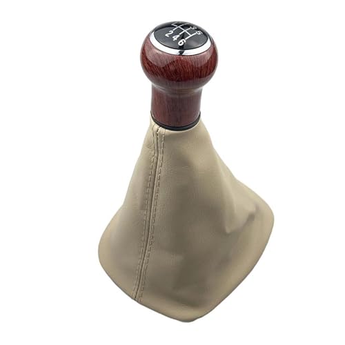 YTREAMC 5/6 Geschwindigkeit Schaltknauf Hebel Gamasche Boot Staubdichte Abdeckung Auto Styling Innen Zubehör Für Passat B5 (1998-2004)(Beige,6 Speed) von YTREAMC