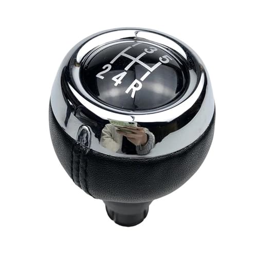 YTREAMC 5 6 Gang Auto Leder Schaltknauf Hebel Schaltknauf Kopf Für Mini Cooper(R12345 Black) von YTREAMC