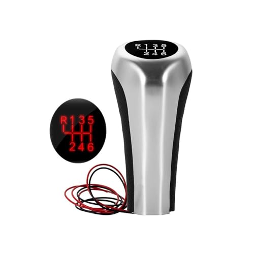 YTREAMC Für BMW E39 E60 E61 E46 E82 E87 E90 E91 E92 X1 X3 X5 M5 5 6 Geschwindigkeit Auto Schaltknauf Led-hintergrundbeleuchtung Shifter Hebel Griff Stick(Rd,6 Speed) von YTREAMC