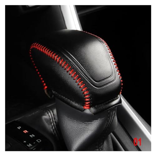 YTREAMC Für Toyota RAV4 XA50 2020-2023 Auto Schaltknauf Abdeckung Schutz Zubehör PU Leder(Black) von YTREAMC