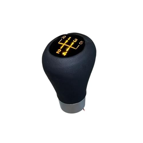 YTREAMC LED Schaltknauf Kopf 5/6 Geschwindigkeit Auto Für BMW X6 Z5 M3 M4 M5 F20 F25 F26 F30 E23 E30 E32 E36 E38 E46 E52 E53 E60 E61 E63 E64(Yellow,5 Speed) von YTREAMC