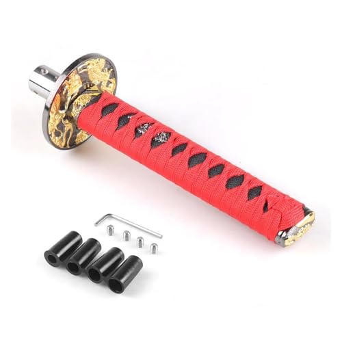 YTREAMC Universal 150 MM/200 MM/260 MM Katana Samurai Schwert Schaltknauf Shifter Mit 4 Adapter Schaltknauf Zubehör(Orange,200MM) von YTREAMC