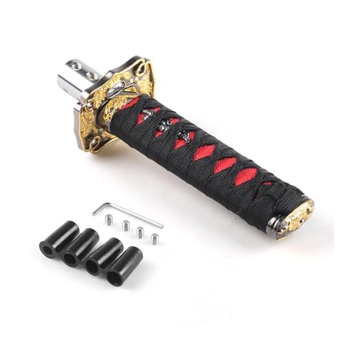 YTREAMC Universal 150 MM/200 MM/260 MM Katana Samurai Schwert Schaltknauf Shifter Mit 4 Adapter Schaltknauf Zubehör(Rood,150MM) von YTREAMC