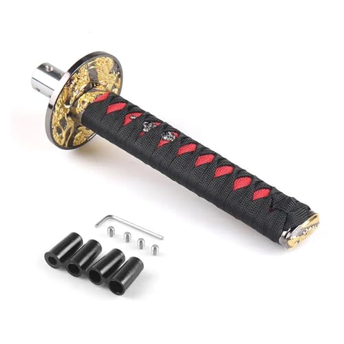 YTREAMC Universal 150 MM/200 MM/260 MM Katana Samurai Schwert Schaltknauf Shifter Mit 4 Adapter Schaltknauf Zubehör(Rood,200MM) von YTREAMC