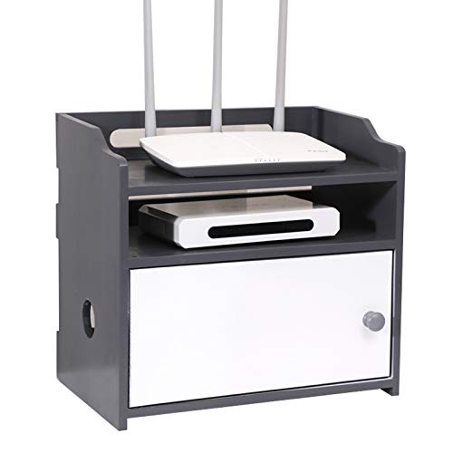 YTREDF Set-Top Box Regal zur Aufbewahrung Massivholz Wireless Router WiFi Aufbewahrungsbox Rack, Tabellen-Organizer Kabelorganisation für Schlafzimmer Wohnzimmer #4-Three Layers (32 * 21.5 * 29cm) von YTREDF