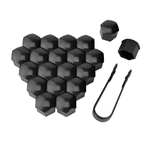 YTRESDF 20 Stück Radschraubenabdeckungen Radschraubenkappen Abdeckkappen für Leapmotor C10 2024-2025 Radschrauben Schwarze Radmutterkappen,Black-19mm von YTRESDF