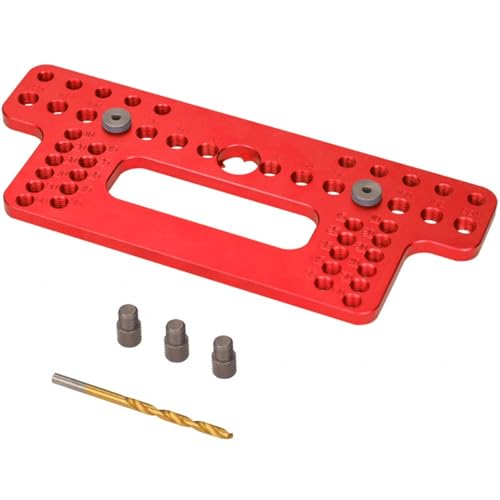 Cabinet Hardware Jig Drill Guide Hole Punch Positioning for Handles and Pulls on Drawers/Cabinets/Doors (Red) von YTRRE