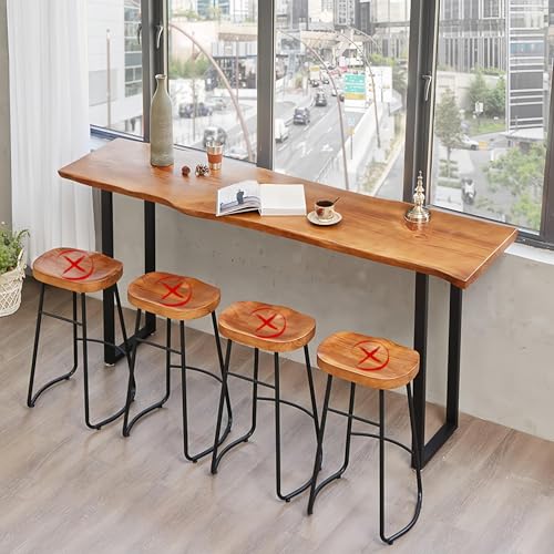 Bartisch,Stehtisch Rechteckig,Esstisch Hoch,Hoher Bar Tisch mit Metallrahmen,Hochtisch,Bistrotisch,Industrie-Design,Küchentisch,Bar Table Kitchen,für Cocktails,Küche,Wohnzimmer(L100xW45xH105cm) von YTSJXN