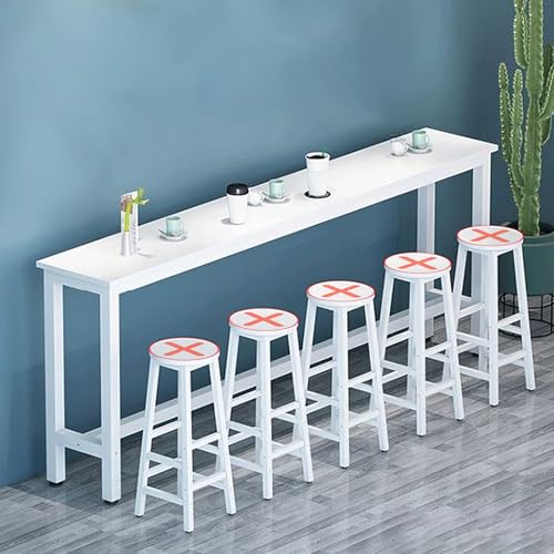 Hochtisch Bistrotisch,Bartisch Küche,Küchentisch,Bar Tisch Hoch,Esstisch Küchentresen,Stehtische im Industrie-Design,Stehtisch Holz mit Metallrahmen,Thekentisch,für Wohnzimmer,Café,Bistro(Wit,100*30*1 von YTSJXN