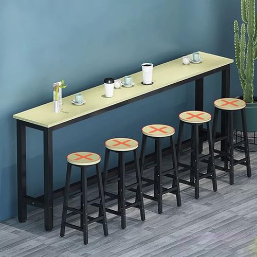 Hochtisch Bistrotisch,Bartisch Küche,Küchentisch,Bar Tisch Hoch,Esstisch Küchentresen,Stehtische im Industrie-Design,Stehtisch Holz mit Metallrahmen,Thekentisch,für Wohnzimmer,Café,Bistro(White Maple, von YTSJXN