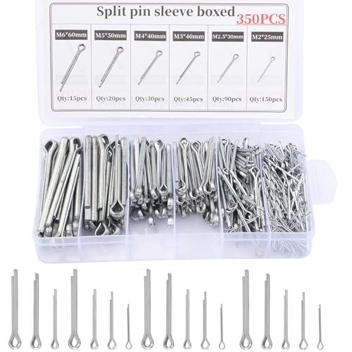 350 Stück Splinte Sortiment, Edelstahl Splinte Set Sicherungssplint mit Kasten Karosserie Clips Federstecker in 6 verschiedenen Größen M2 M2.5 M3 M4 M5 M6 350 Stück Splinte Sortiment, Edelstahl Splinte Set Sicherungssplint mit Kasten Karosserie Clips Federstecker in 6 verschiedenen Größen M2 M2.5 M3 M4 M5 M6 von YTSMFL