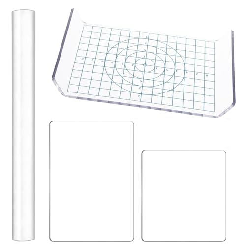YTSMFL 4 Stück Acrylplatten Set Massiver Acryl Ton Roller Transparentem Acrylstab DIY Acrylic Clay Roller Polymer Clay Tools für Ton Formen Modellieren Bildhauerei von YTSMFL