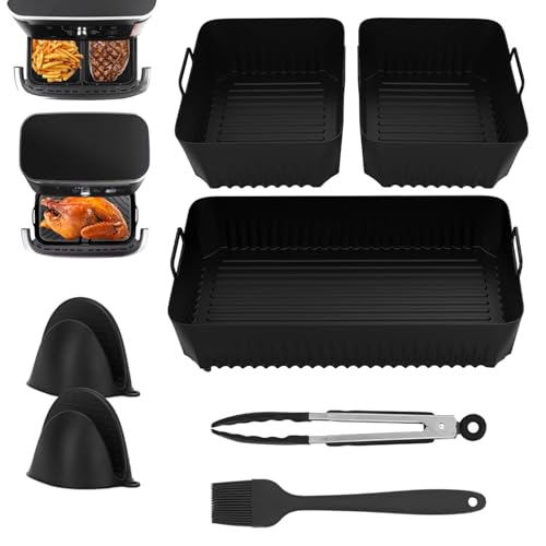 Heißluftfritteuse Zubehör für AF500EU 5.2L&10.4L, Silikonform für Heißluftfritteuse 3 Stück Air Fryer Silikonmatte,Wiederverwendbares & lebensmittelechtes Airfryer Zubehör von YTUGIL