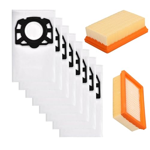 Staubsaugerbeutel & HEPA Filter Set für Kärcher WD4 WD5 WD6 MV4 MV5 MV6 WD5P WD6P – kompatibel mit Kärcher KFI 487, KFI 4410 Zubehör Nass-Trockensauger(8 Beutel + 2 HEPA Filter) von YTUGIL