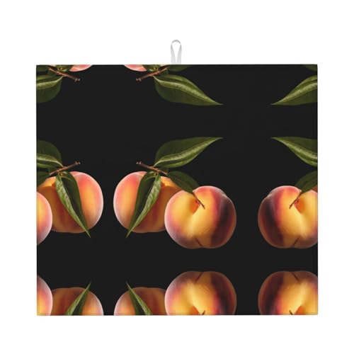 Abtropfmatte für Küche YTUOPWE Big Pfirsichbild, ultra saugfähig, wendbar und stilvolle Küchenarbeitsplattenmatte von YTUOPWE