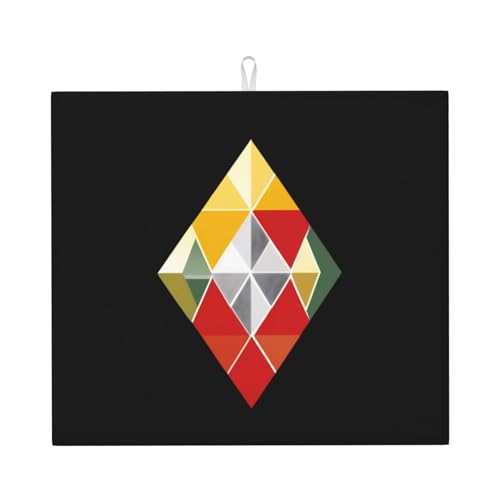 Abtropfmatte für Küche YTUOPWE Dreidimensionales Diamantbild ultra saugfähig, wendbar und stilvoll Küche Arbeitsplatte Matte von YTUOPWE
