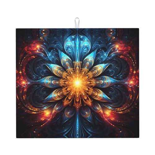 Abtropfmatte für Küche YTUOPWE Fantastisches Blumenbild ultra saugfähig, wendbar und stilvoll Küche Arbeitsplatte Matte von YTUOPWE