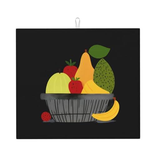 Abtropfmatte für Küche YTUOPWE Thanksgiving Obstkorb Bild ultra saugfähig, wendbar und stilvoll Küche Arbeitsplatte Matte von YTUOPWE