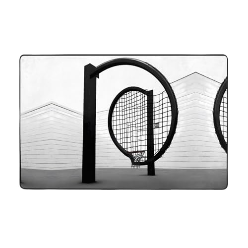 YTUOPWE Flanell-Teppich in Form eines Schlaufenbildes, 152,4 x 99,1 cm, Bodenmatte für Wohnzimmer, Büro, Couchtisch, Bett, Balkon von YTUOPWE