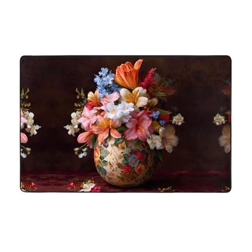 YTUOPWE Flanell-Teppich mit Blumen auf Ostereiern, 152,4 x 99,1 cm, Bodenmatte für Wohnzimmer, Büro, Couchtisch, Bett, Balkon YTUOPWE Flanell-Teppich mit Blumen auf Ostereiern, 152,4 x 99,1 cm, Bodenmatte für Wohnzimmer, Büro, Couchtisch, Bett, Balkon von YTUOPWE
