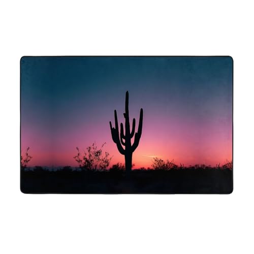 YTUOPWE Flanell-Teppich mit Kaktus-Sonnenuntergang-Silhouette, 152,4 x 99,1 cm, Bodenmatte für Wohnzimmer, Büro, Couchtisch, Bett, Balkon YTUOPWE Flanell-Teppich mit Kaktus-Sonnenuntergang-Silhouette, 152,4 x 99,1 cm, Bodenmatte für Wohnzimmer, Büro, Couchtisch, Bett, Balkon von YTUOPWE