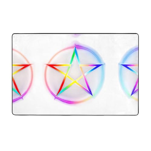 YTUOPWE Flanell-Teppich mit fünfzackigem Sternring, 152,4 x 99,1 cm, Bodenmatte für Wohnzimmer, Büro, Couchtisch, Bett, Balkon YTUOPWE Flanell-Teppich mit fünfzackigem Sternring, 152,4 x 99,1 cm, Bodenmatte für Wohnzimmer, Büro, Couchtisch, Bett, Balkon von YTUOPWE