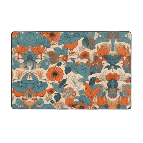 YTUOPWE Flanellstoff-Teppich mit Blumen und Pflanzen, 152,4 x 99,1 cm, Bodenmatte für Wohnzimmer, Büro, Couchtisch, Bett, Balkon YTUOPWE Flanellstoff-Teppich mit Blumen und Pflanzen, 152,4 x 99,1 cm, Bodenmatte für Wohnzimmer, Büro, Couchtisch, Bett, Balkon von YTUOPWE