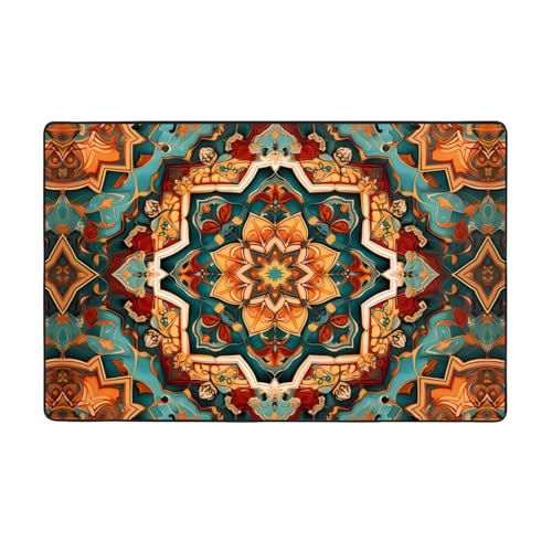 YTUOPWE Flanellstoff-Teppich mit satten Farben, 152,4 x 99,1 cm, Bodenmatte für Wohnzimmer, Büro, Couchtisch, Bett, Balkon von YTUOPWE