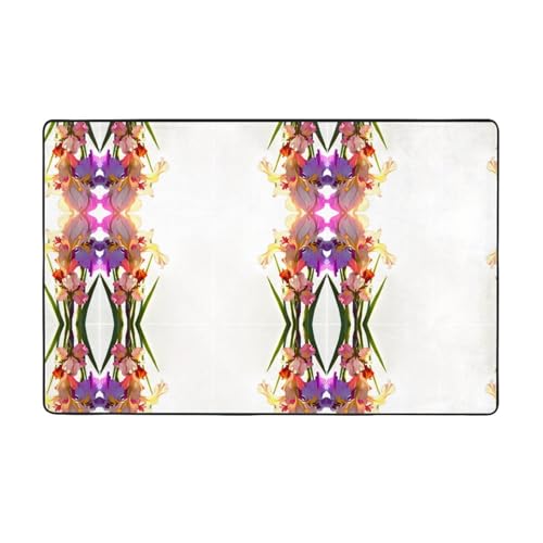 YTUOPWE Iris Blumen Bild Flanellstoff Teppich 152,4 x 99,1 cm Bodenmatte für Wohnzimmer, Büro, Couchtisch, Bett, Balkon YTUOPWE Iris Blumen Bild Flanellstoff Teppich 152,4 x 99,1 cm Bodenmatte für Wohnzimmer, Büro, Couchtisch, Bett, Balkon von YTUOPWE