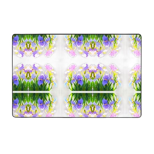 YTUOPWE Iris Blumen in der Sonne Bild Flanellstoff Teppich 152,4 x 99,1 cm Bodenmatte für Wohnzimmer, Büro, Couchtisch, Bett, Balkon YTUOPWE Iris Blumen in der Sonne Bild Flanellstoff Teppich 152,4 x 99,1 cm Bodenmatte für Wohnzimmer, Büro, Couchtisch, Bett, Balkon von YTUOPWE