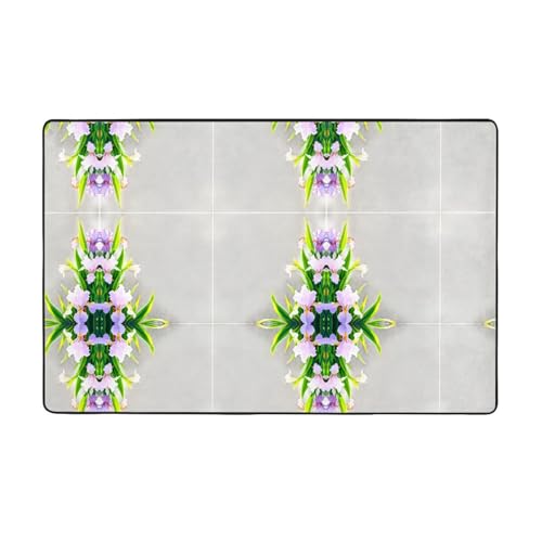 YTUOPWE Iris Blumen in voller Blüte Flanellstoff, 152,4 x 99,1 cm, Bodenmatte für Wohnzimmer, Büro, Couchtisch, Bett, Balkon YTUOPWE Iris Blumen in voller Blüte Flanellstoff, 152,4 x 99,1 cm, Bodenmatte für Wohnzimmer, Büro, Couchtisch, Bett, Balkon von YTUOPWE